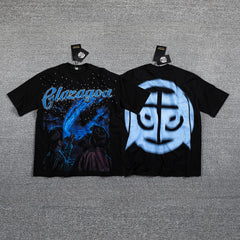 Men's Y2K Graphic Oversized T-Shirt – Vintage Streetwear Double-Sided Print Casual Tee