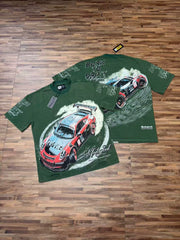 Godspeed Vintage Racing Car Graphic T-Shirt – Forest Green