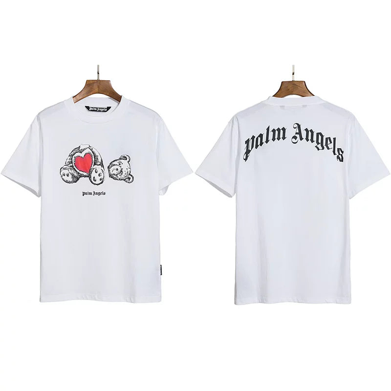 Palm Angels Heart Bear Graphic T-Shirt - White