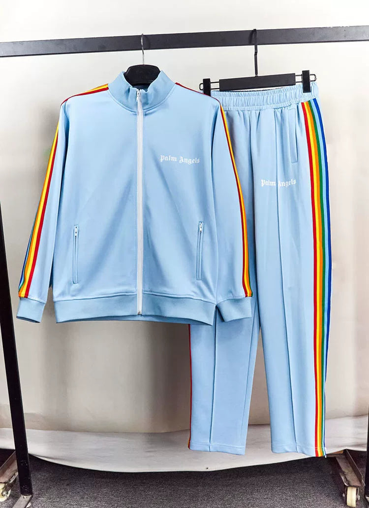 Palm Angels Rainbow Track Jacket & Pants Set - Light Blue