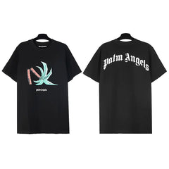 Palm Angels Bamboo/Leaf Graphic T-Shirt - Black