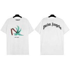 Palm Angels Bamboo/Leaf Graphic T-Shirt - White
