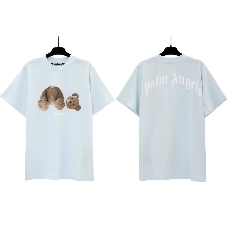 Palm Angels Headless Bear Graphic T-Shirt - Light Blue