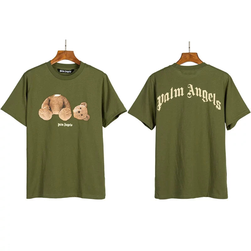 Palm Angels Headless Bear Graphic T-Shirt - Olive Green