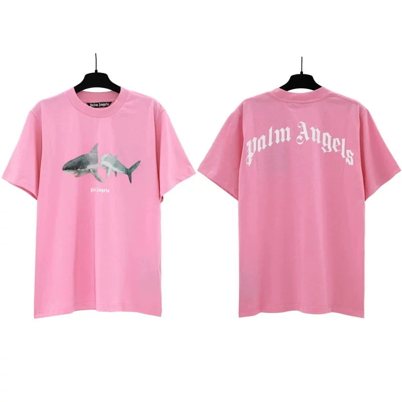 Palm Angels Double Shark Graphic T-Shirt - Pink
