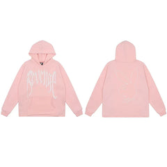 Revenge x Playboy Rhinestone / Outline Bunny Arch Logo Pullover Hoodie Pink