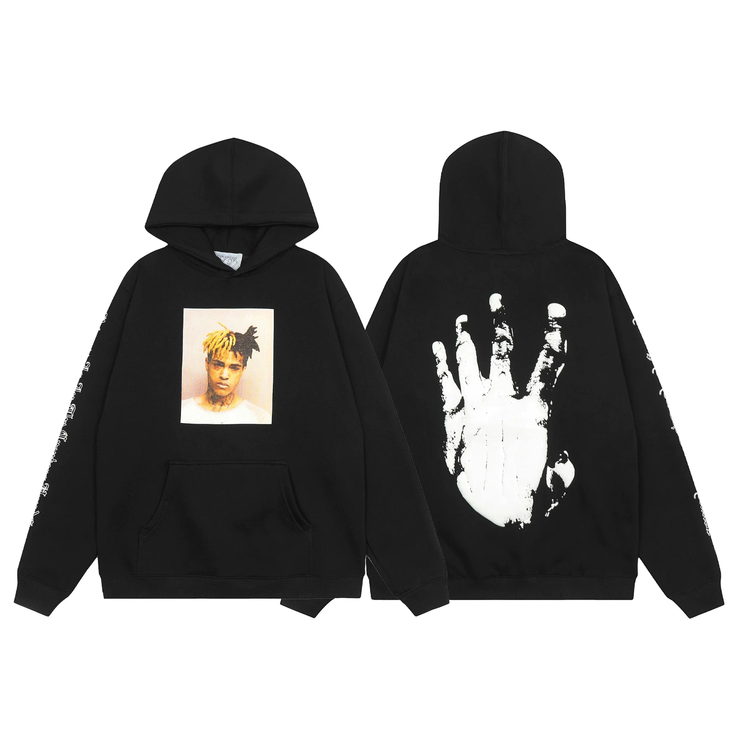 Revenge XXXTentacion Mugshot Hand Graphic Pullover Hoodie