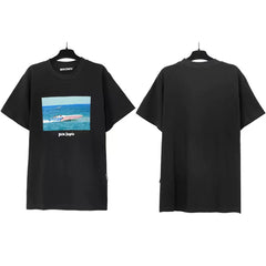 Palm Angels Ocean Speedboat Photo Graphic T-Shirt - Black