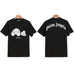 Palm Angels Glitter Bear Graphic T-Shirt - Black