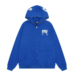 Revenge Gothic Arch Logo Zip-Up Hoodie - Royal Blue