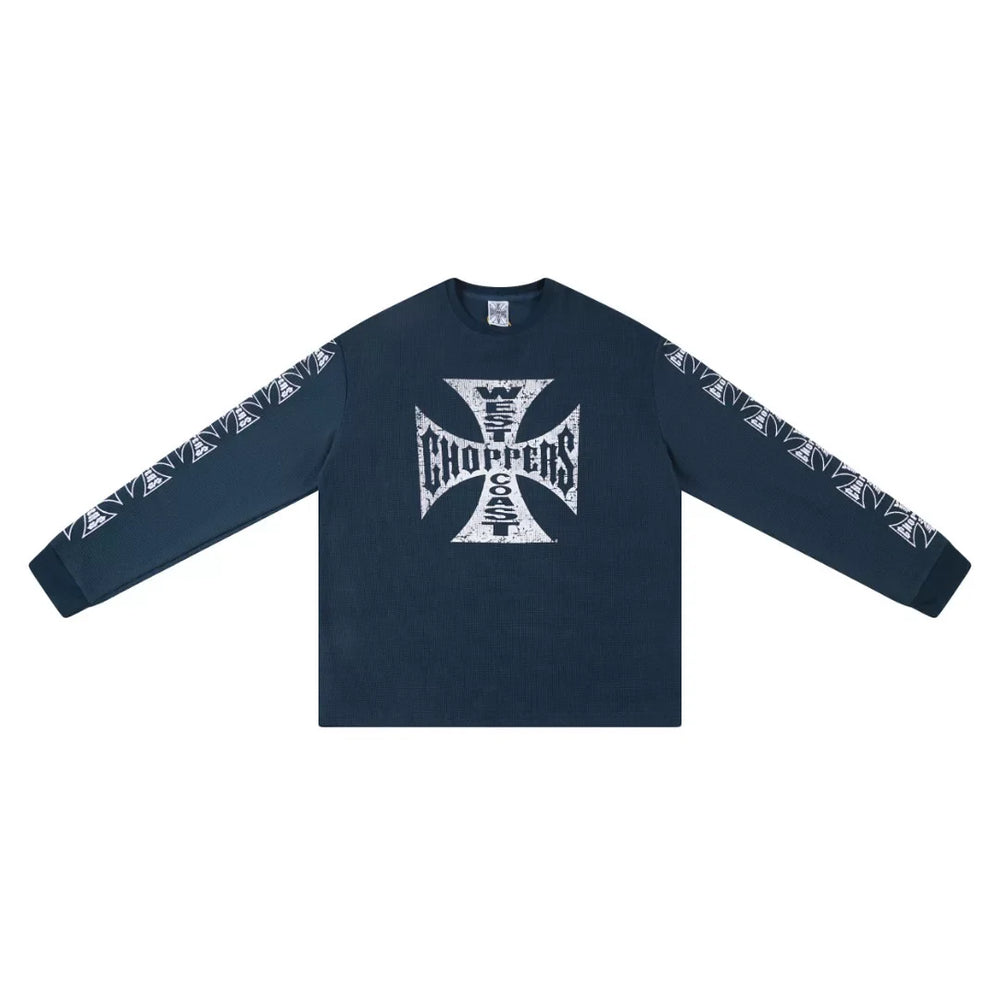 West Coast Choppers Cross Print ERD Stylist Same Style Waffle Sanskrit Long Sleeve (1)