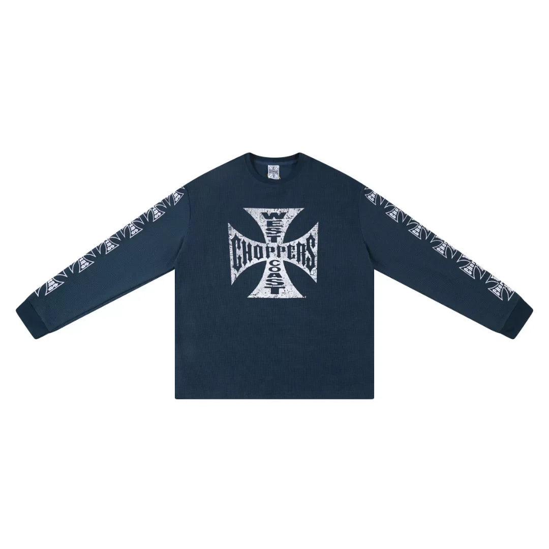 West Coast Choppers Cross Print ERD Stylist Same Style Waffle Sanskrit Long Sleeve (5)